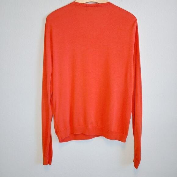 H&M Men's Orange Silk Cotton Blend Fine Knit Sweater Sz M - Picture 5 of 7